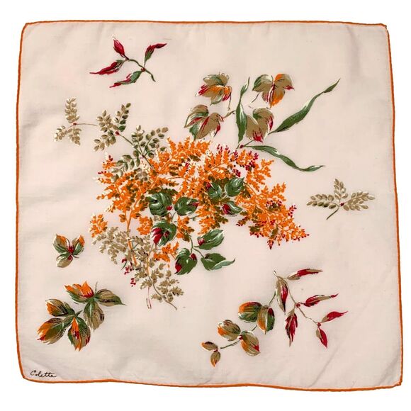 60s Designer Signed Bridesmaid Handkerchief Colette Wedding Cottage Core Vintage - Picture 1 of 4